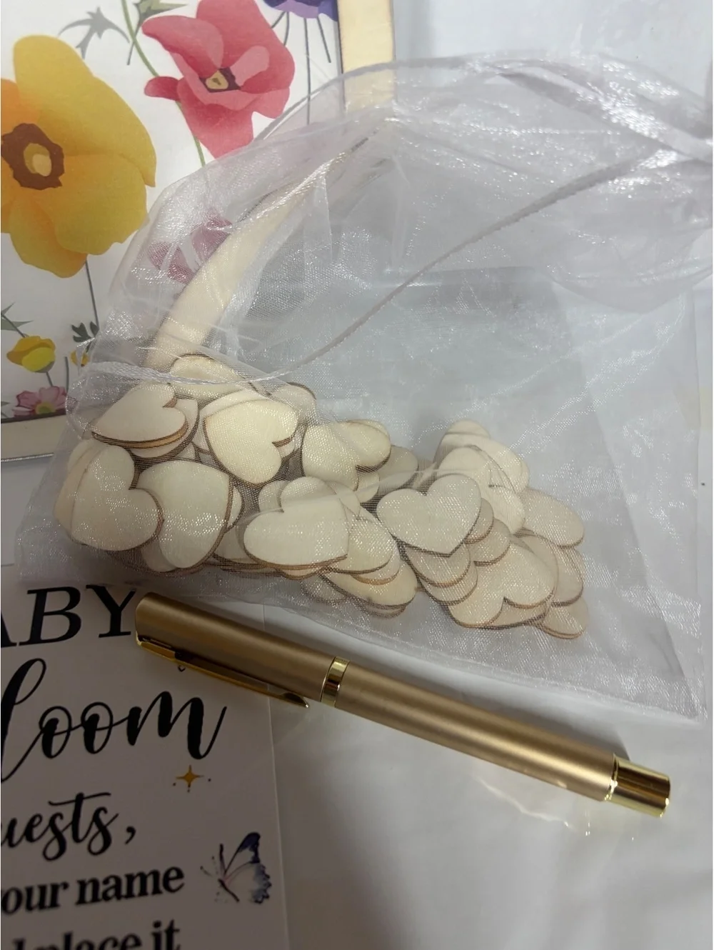 Baby in Bloom Guestbook Sign Frame Set for Baby Showers and Gender Reveals
